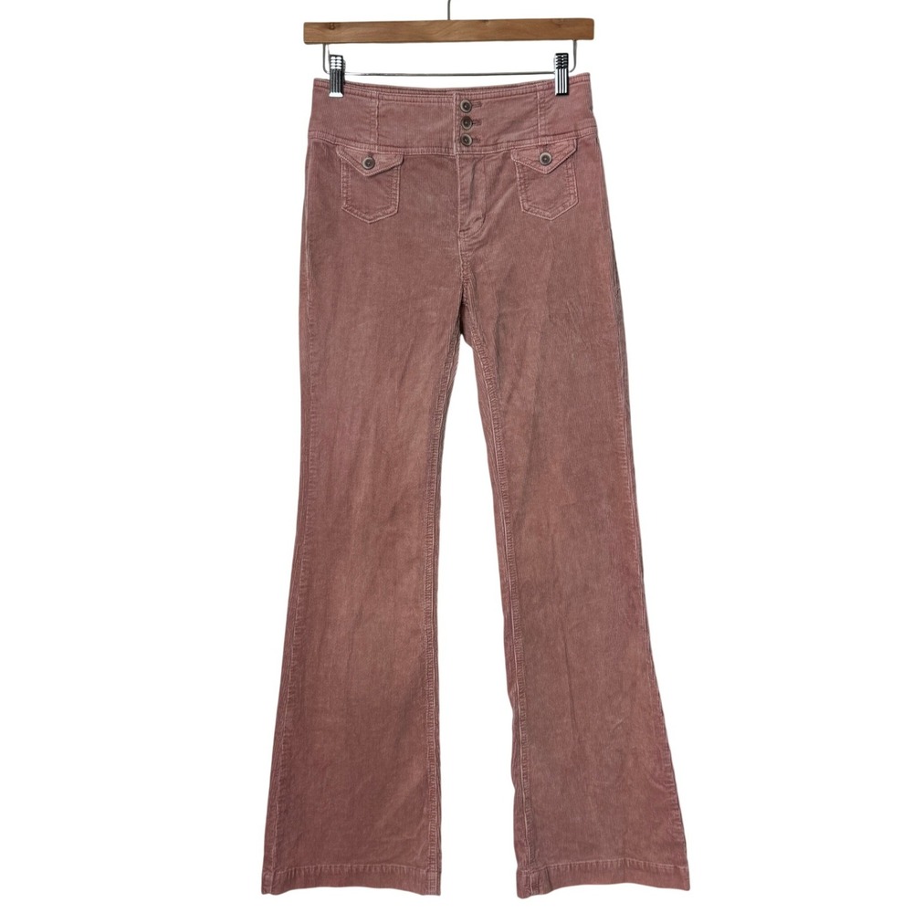 Anthropologie Pilcro Pink Corduroy High Rise Trouser Bootcut Pants Womens 26